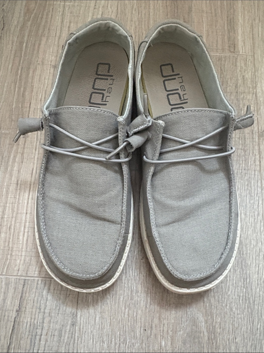 Hey Dudes- Woman’s Casual Slip-On Loafers in Light Gray